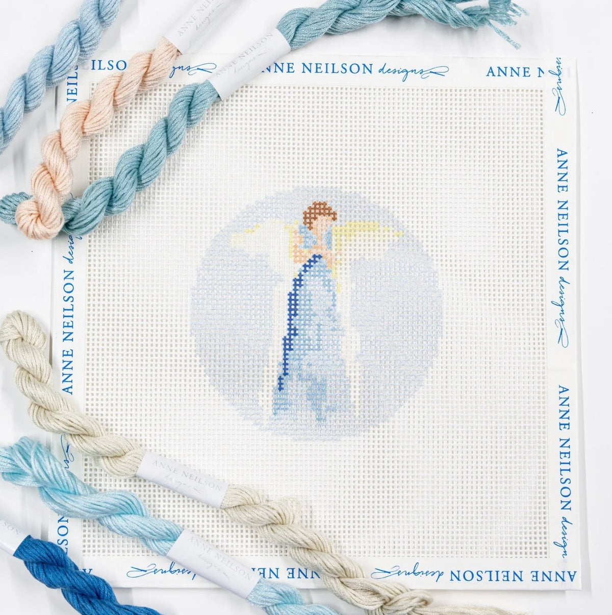 Blue Angel Beginner Needlepoint Kit | Anne Neilson Designs |13 Mesh