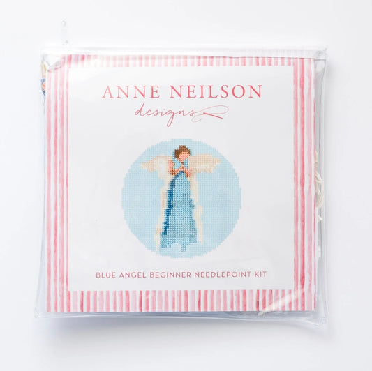 Blue Angel Beginner Needlepoint Kit | Anne Neilson Designs |13 Mesh