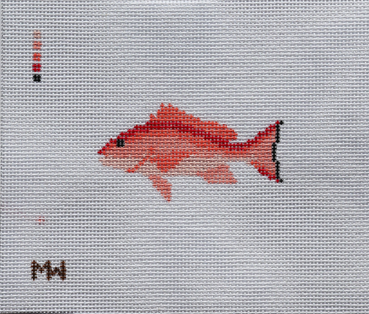 Red Snapper Mini Needlepoint Canvas | 18 Mesh | Merritt Walker