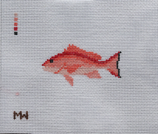 Red Snapper Mini Needlepoint Canvas | 18 Mesh | Merritt Walker