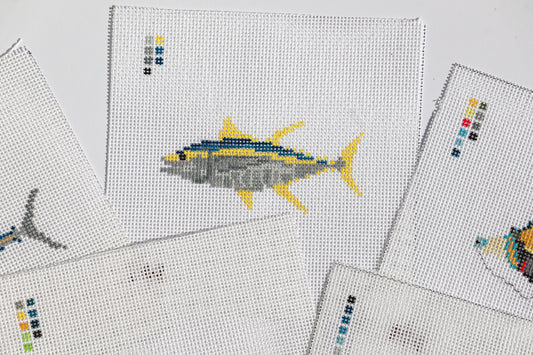 Yellowfin Tuna Mini Needlepoint Canvas | 18 Mesh | Merritt Walker