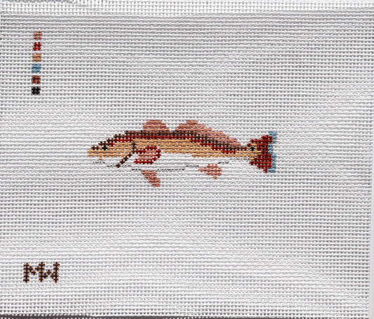 Red Drum Mini Needlepoint Canvas | 18 Mesh | Merritt Walker