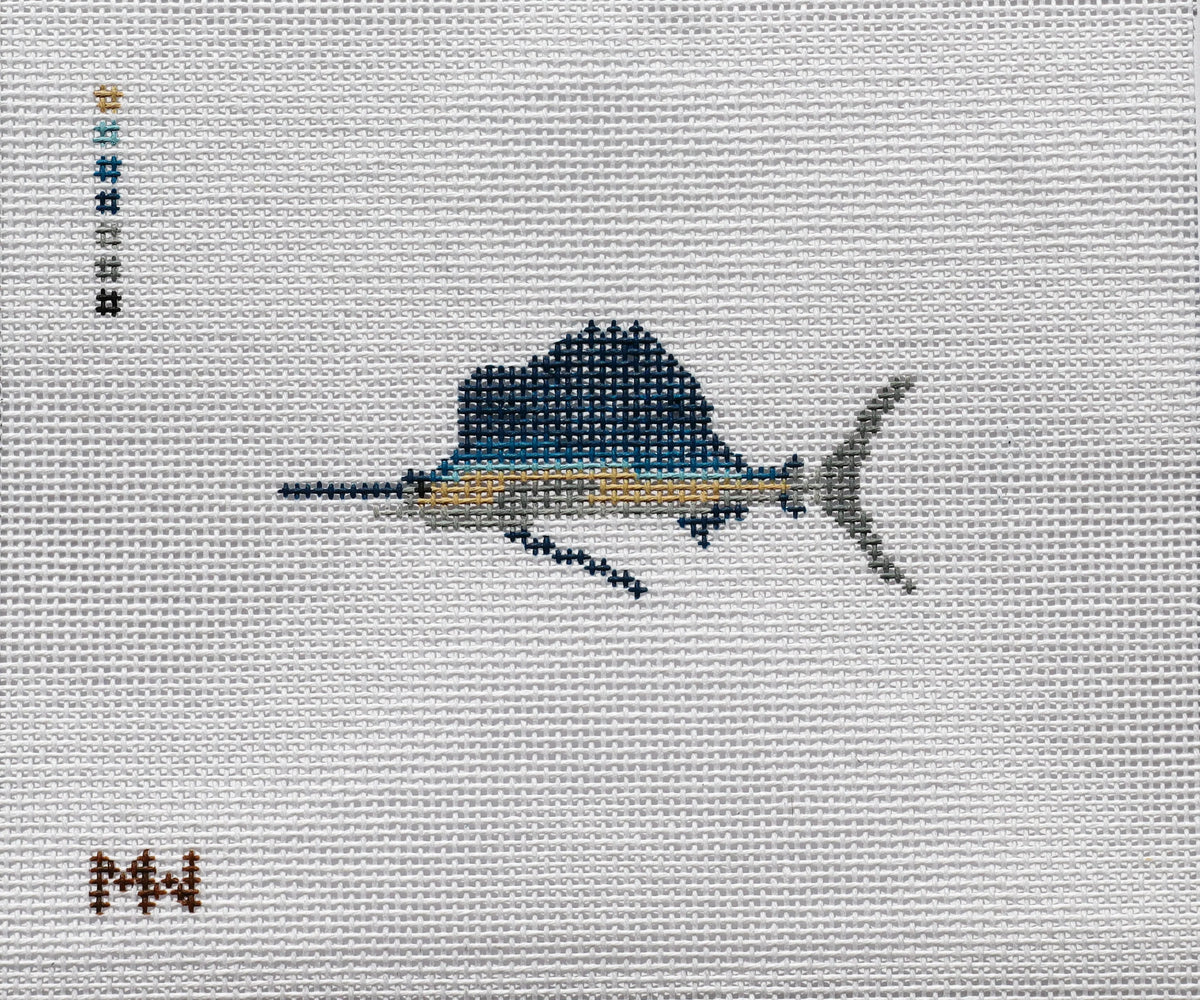 Sailfish Mini Needlepoint Canvas | 18 Mesh | Merritt Walker
