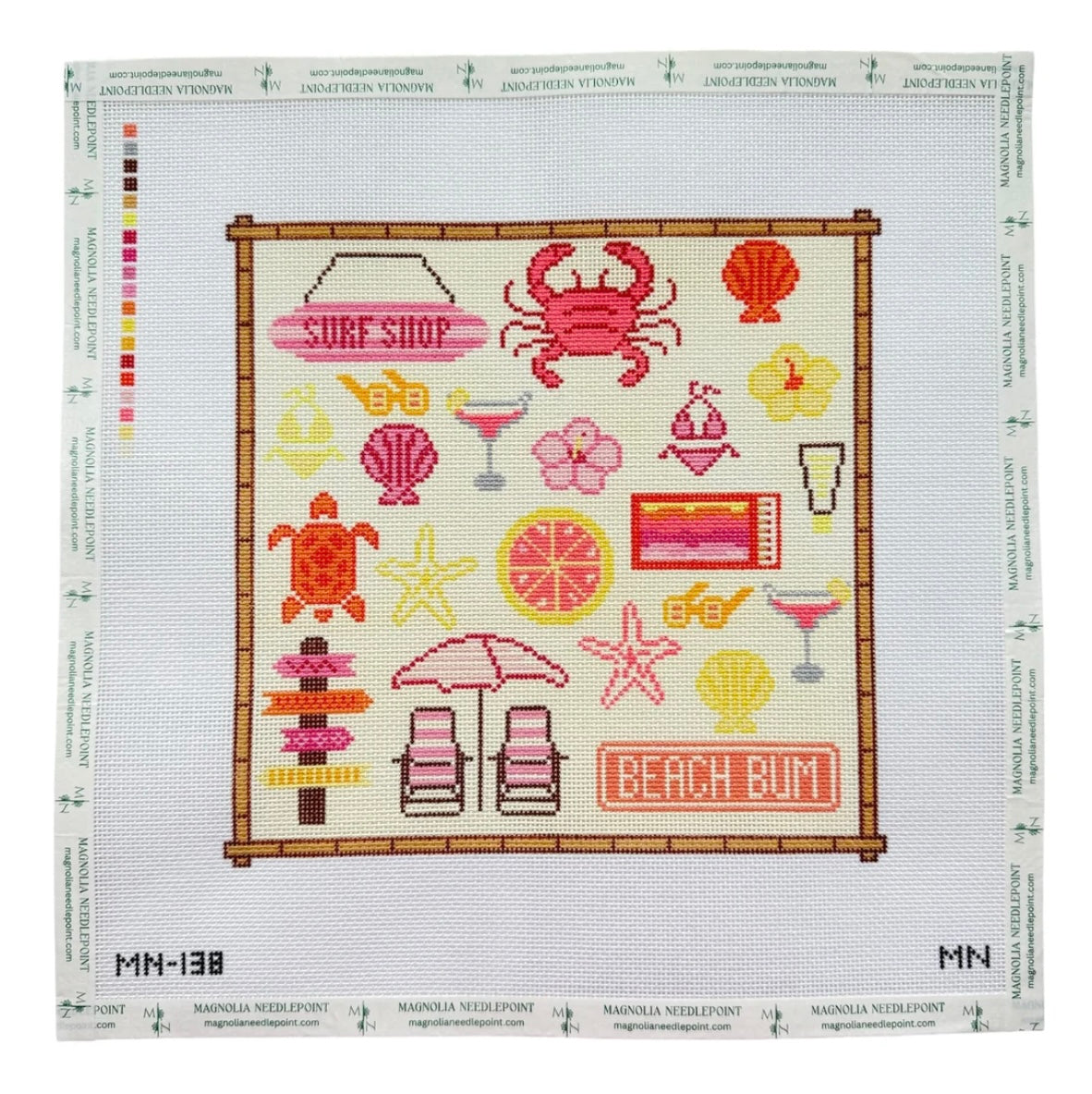 Sunset Beach Bum Needlepoint Canvas | 18 Mesh | Magnolia Needlepoint