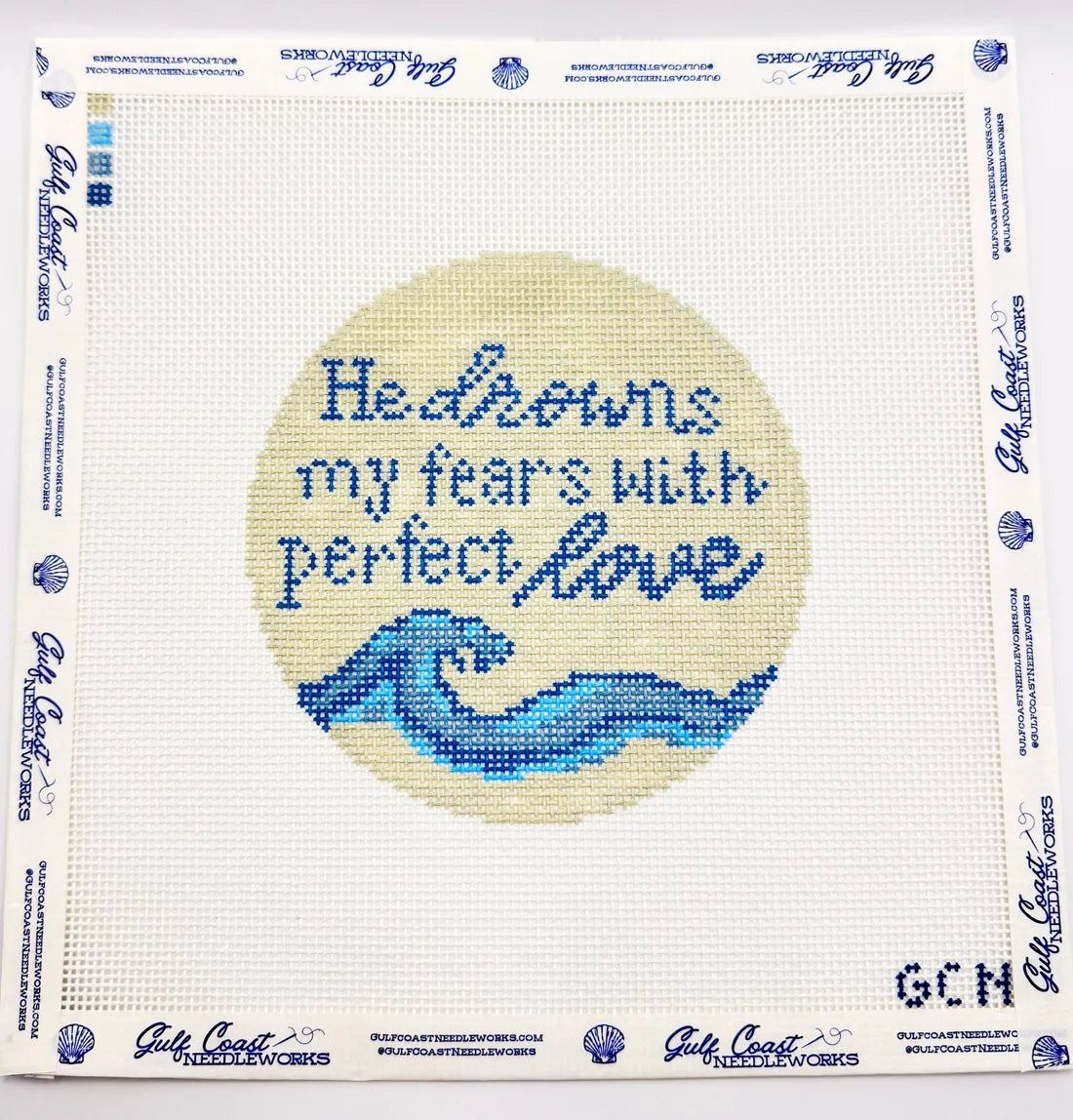 He Drowns My Fears Needlepoint Canvas