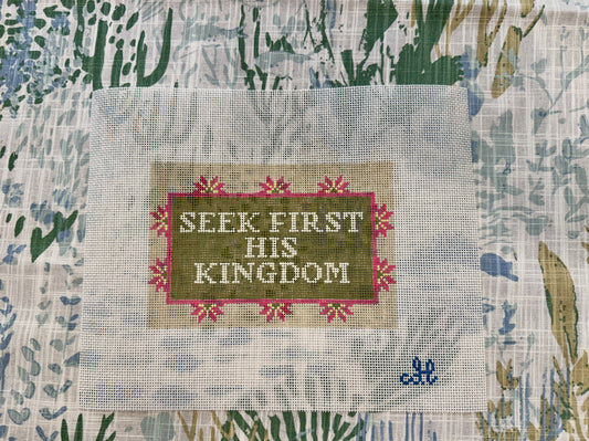Seek First His Kingdom Needlepoint Canvas | 13 Mesh | Clair de Lune